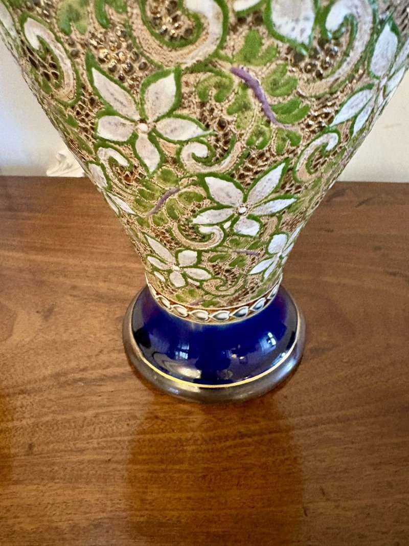 Pair of Antique Victorian Quality Doulton Slater Stoneware Vases - Image 8